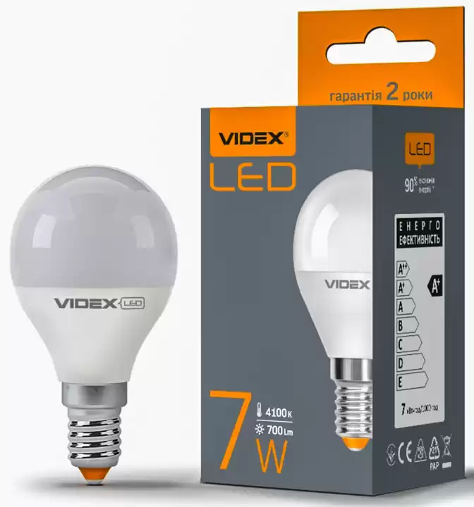 Лампочка LED E14 7 Вт 4100K, Videx 220V - зображення 5