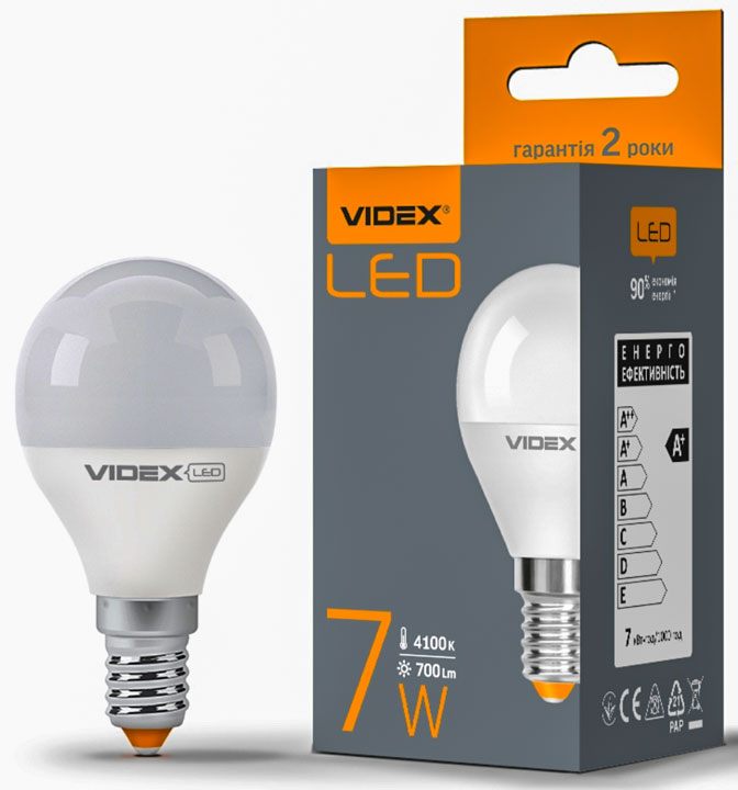 Лампочка LED E14 7 Вт 4100K, Videx 220V - зображення 1