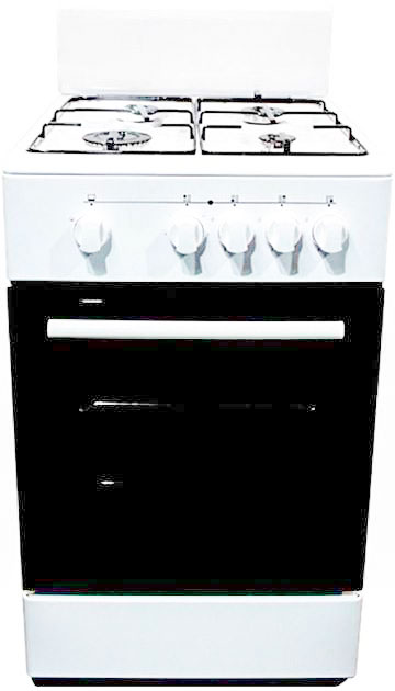 Кухонна плита газова Grunhelm G4F5600W біла, 4 конфорки, газова духовка темна, розміри: 85в50ш59г см. Гарантія 2 роки. - зображення 1