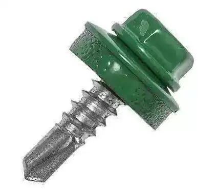 Саморіз покрівельний 4.8*19 мм RAL 6020 (код 207/21) (250 шт. в уп.), оцинкований - зображення 5