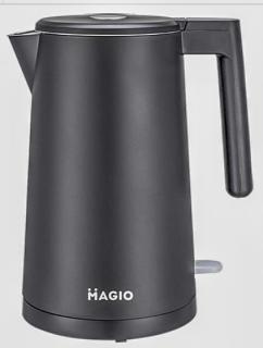 Фото товару Електрочайник MAGIO МG-491 1.7 л, 1850 Вт, дисковий, двошаровий корпус з нержавіючої сталі