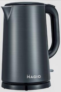 Фото товару Електрочайник MAGIO МG-492 1.7 л, 1500 Вт, дисковий, двошаровий корпус з нержавіючої сталі