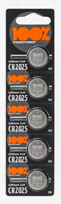 Батарейка CR2025, PeakPower, 3 V, літієва, бл. 5/1, аналоги: 5003LC, BR2025, DL2025, ECR2025, SB-T14, AWI L12 - зображення 6