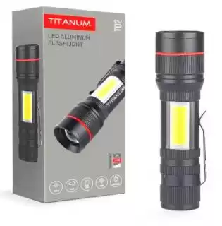 Фото товара Фонарик ручной Titanum TLF-T02 200 Lm, 6500K+COB, металлический, аккумулятор 800 mAh