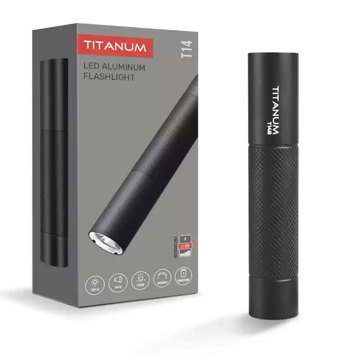 Ліхтарик ручний Titanum TLF-T14B 300 Lm, 5000K металевий, акумулятор 1200 mAh - зображення 5