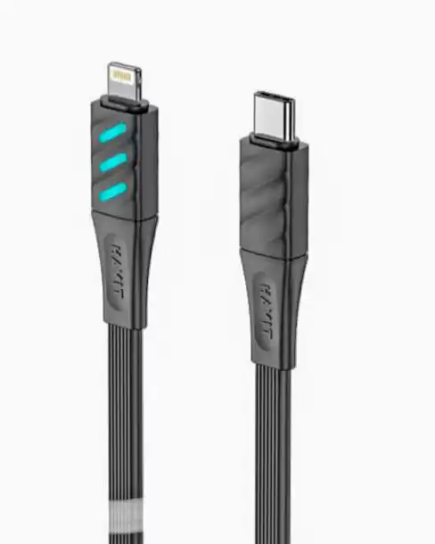 Кабель Lightning на Type-C Havit CB6255 1 м, чорна тканина. Для зарядки мобільних телефонів та смартфонів iPhone (Айфон) - зображення 5