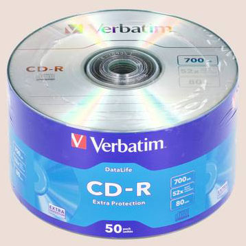 Диск CD-R Fiesta 700Mb 52x Bulk 50 шт. CD-R чистий диск для запису музики, відео, фотографій, програм та документів - зображення 1