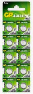Фото товару Батарейка AG10 GP, 1.5 V, лужна, бл. 10/1, аналоги: LR54, LR1130, 189, 389, SR1130W, GP89A, V10GA