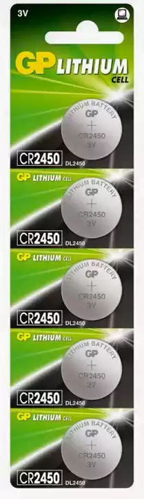 Батарейка CR2450 GP, 3 V, літієва, бл. 5/1, аналоги: DL2450, ECR2450, BR2450, KCR2450, L2450 - зображення 5
