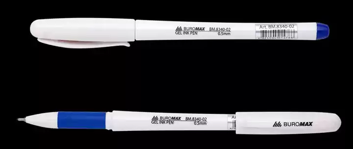 Ручка гелева синя 0.5 мм Buromax BM.8340-02 - зображення 5
