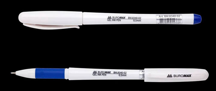 Ручка гелева синя 0.5 мм Buromax BM.8340-02 - зображення 1