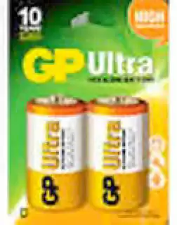 Фото товара Батарейка D LR20, GP Ultra, 1,5 V, щелочная, уп. 2/1, аналоги: R20, UM1, 13, 14, 14D