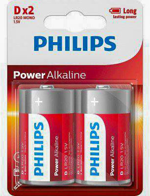 Батарейка D LR20, Philips Power Alkaline, 1,5 V, лужна, уп. 2/1, аналоги: R20, UM1, 13, 14, 14D - зображення 6