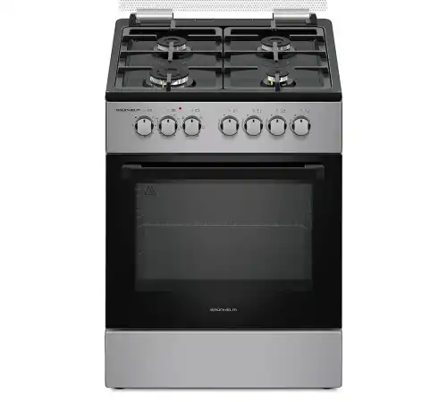 Плита газоелектрична Grunhelm F661234GB 60 см. сіро-чорка, чавунна решітка - зображення 5