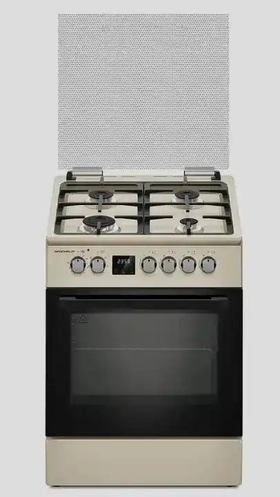 Плита газоелектрична Grunhelm FDR661234BE 60 см бежева - зображення 2