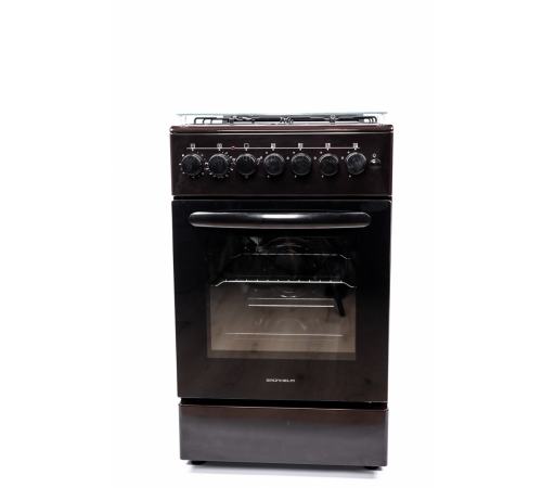Плита газоелектрична Grunhelm FG5612BR 50 см. коричнева - зображення 1