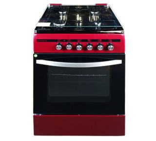 Фото товару Плита газоелектрична Grunhelm FLG6612BU 60 см. бургунді, 4 газові конфорки та електродуховка, розміри: в85*ш60*г60 см, гарантія 2 роки, Туреччина