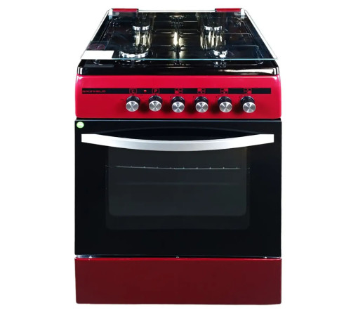 Плита газоелектрична Grunhelm FLG6612BU 60 см. бургунді, 4 газові конфорки та електродуховка, розміри: в85*ш60*г60 см, гарантія 2 роки, Туреччина - зображення 1