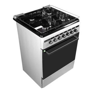 Фото товару Плита газоелектрична FLG6612G 60 см. сіра, дзеркальна кришка