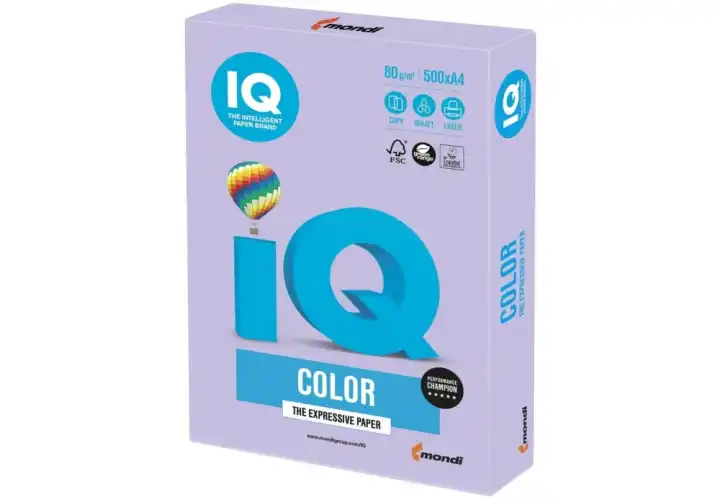 Папір кольоровий А4, 80 г/м2, 500 арк. IQ LA12 бузковий - зображення 5
