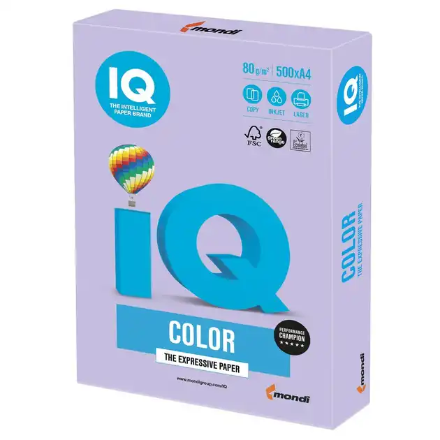 Папір кольоровий А4, 160 г/м2, 250 арк. IQ LA12 бузковий - зображення 5