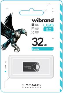 Фото товару Флешка 32 Гб Wibrand Hawk USB 2.0 чорна