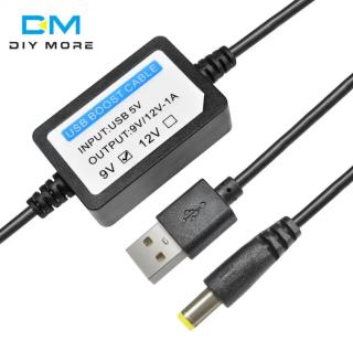Фото товару Перетворювач напруги з 5V на 9V від USB павербанка до роутера у вигляді кабелю 1 м, розʼєм (5.5*2.5 мм)