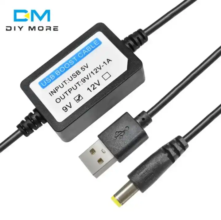Перетворювач напруги з 5V на 9V від USB павербанка до роутера у вигляді кабелю 1 м, розʼєм (5.5*2.5 мм) - зображення 5
