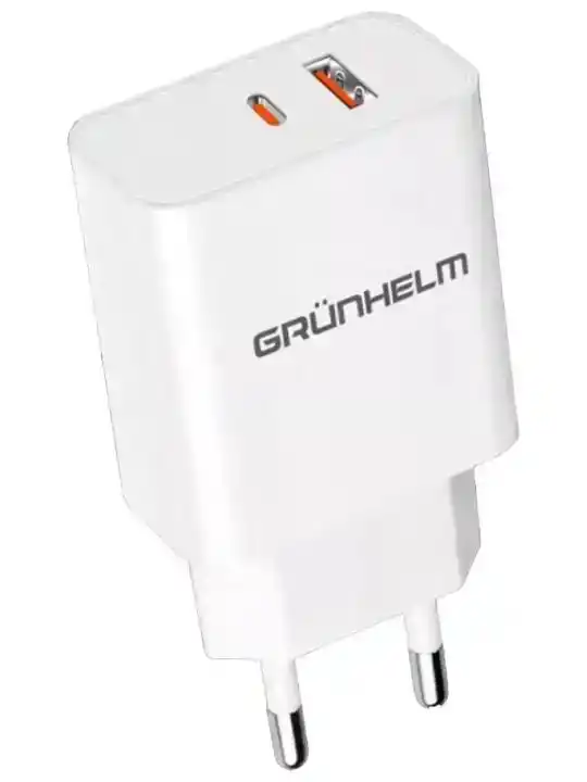 Зарядний пристрій Grunhelm GWC-03QC 5 В, 3 А, білий, 1*USB, 1*Type-C для телефону - зображення 5