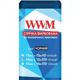 Стрічка фарбуюча WWM 13мм х 12м (12,7мм x 12м) STD кільце Black (R13.12SR) - зображення 6