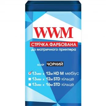 Стрічка фарбуюча WWM 13мм х 12м (12,7мм x 12м) STD  лівий Black (R13.12SR) - зображення 6