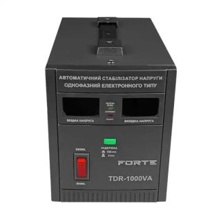 Фото товару Стабілізатор напруги Forte TDR1000VA, релейного типу, потужність 1000 ВА точність 8%, вага 3,65 кг