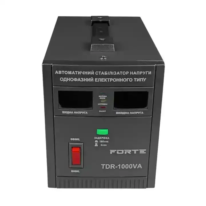 Стабілізатор напруги Forte TDR1000VA, релейного типу, потужність 1000 ВА точність 8%, вага 3,65 кг - зображення 5