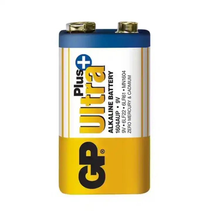 Батарейка 6F22 GP Ultra Plus Alkaline, 9 V, алкалінова, бл. 1/1, аналоги: 6LR61, 1604, 1604A, PP3, E-Block, MN1604 - зображення 5
