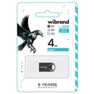 Фото товару Флешка 4 Гб Wibrand Hawk USB накопичувач чорний
