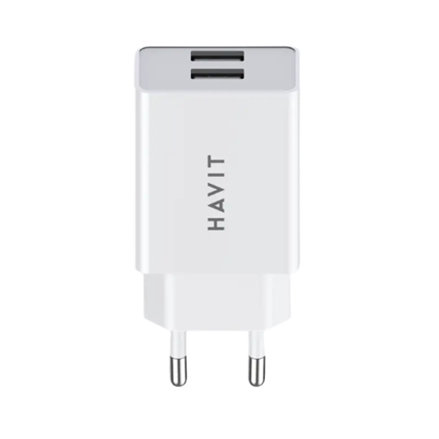 Havit HV-UC003B 2*USB 3 A, зарядний пристрій для мобільних телефонів з 220v на 2 USB порти, білий - зображення 5