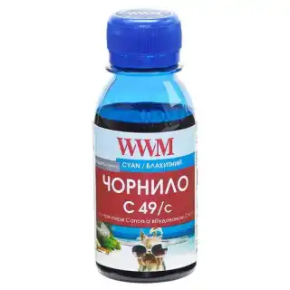 Фото товара Чернила WWM GI-490C для Canon Pixma G1400/2400/3400 100г Cyan водорастворимые (C49/C-2)