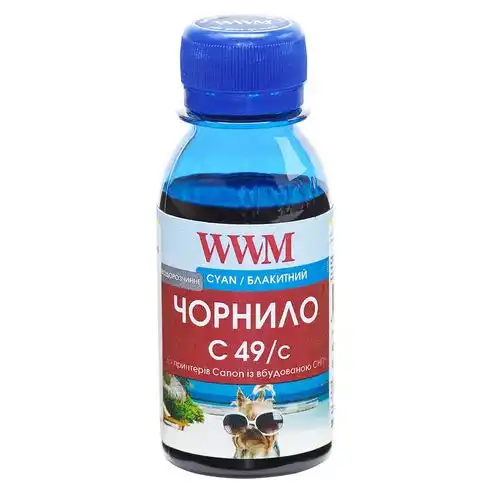 Чорнило WWM GI-490C для Canon Pixma G1400/2400/3400 100г Cyan водорозчинне (C49/C-2) - зображення 5