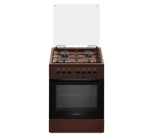 Плита кухонна Grunhelm AG6612BR-0 4 конфорки з газконтролем та автопідпалом, електродуховка 70 л, емаль, таймер, скляна кришка, ш50*г59*в85 см - зображення 5