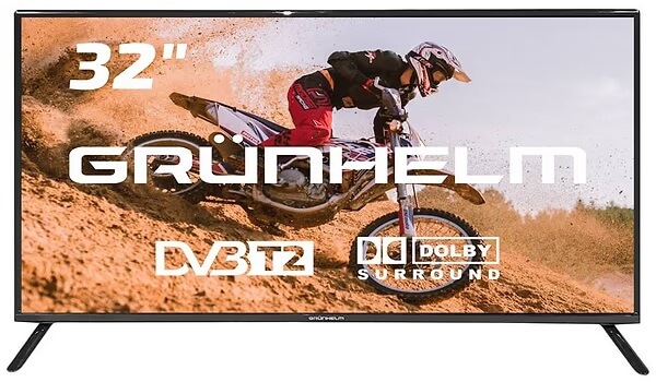 Телевізор Grunhelm 32H300-T2, 32", HD (1366x768), LED, DVB-T2/C, 2xHDMI, 1xUSB, без Smart TV - зображення 6