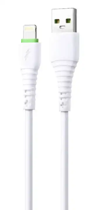 Кабель Lightning на USB 2.1 А, 1 м, білиий GMC-01LW Grunhelm - зображення 5