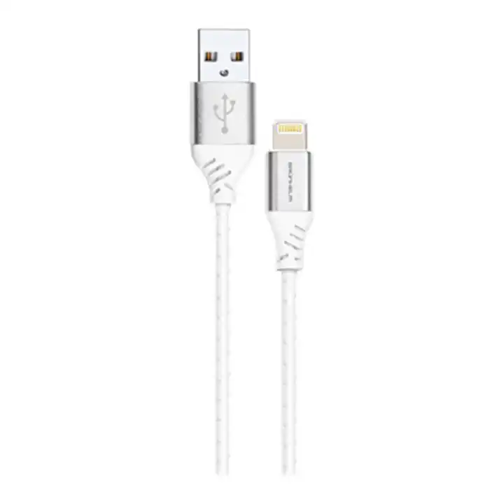 Кабель Lightning на USB 2.4 А, 1 м, білиий  Grunhelm DMC03-LS - зображення 5