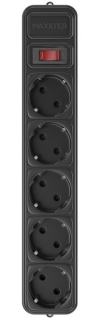 Фото товару Мережевий подовжувач SPM5-G-6B Maxxter 1.8 м, 5 розеток з фільтром