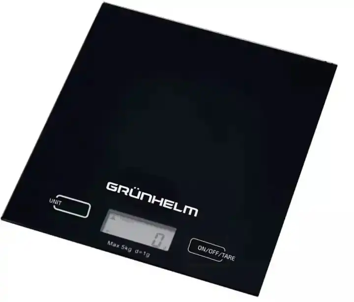 Ваги кухонні Grunhelm KES-01B чорні, до 5 кг,  сенсорні, прямокутні, з батарейкою живлення CR2032 1 шт. - зображення 5