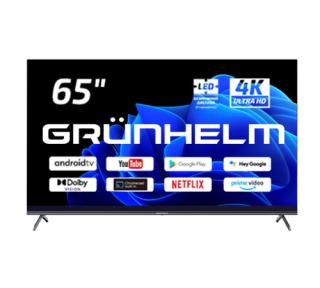 Фото товару Телевізор Grunhelm Q65UN701-GA11V T2 SMART TV, QLED, UHD, N9X, Google android 11.0, color box, vioce RC