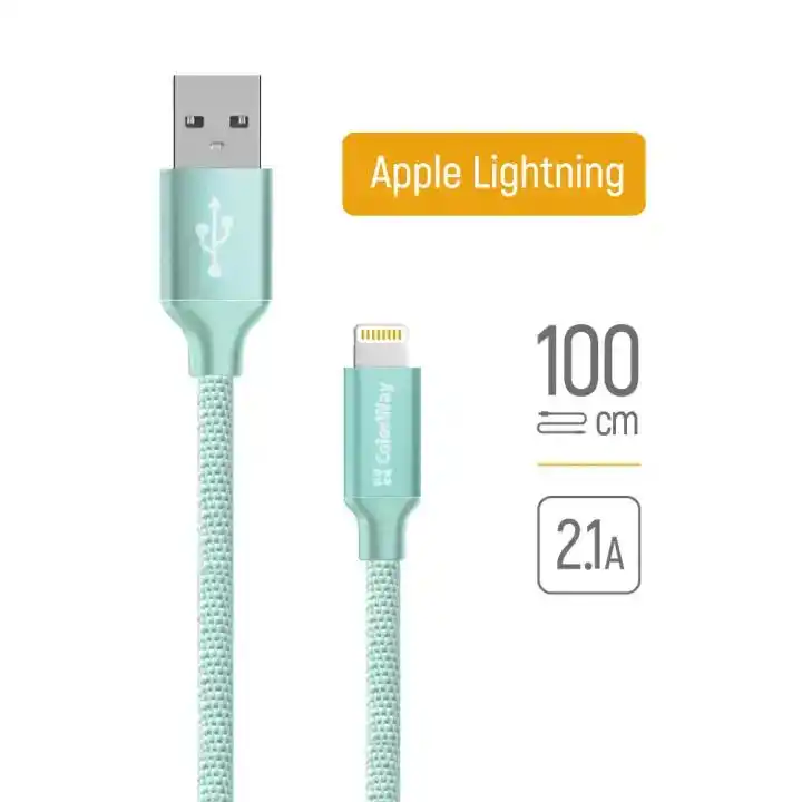 Кабель Lightning ColorWay CW-CBUL004-MT, 2.1 А, 1 м, м