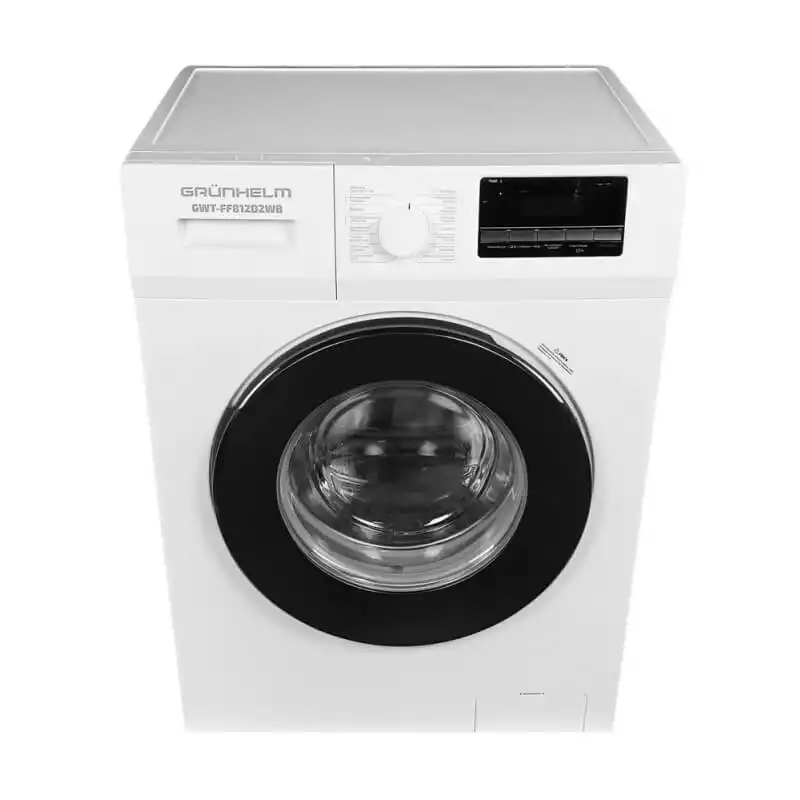 Пральна машина автомат Grunhelm GWT-FF812D2WB 8 кг 1200 об., біла з чорним люком та великим дисплеєм - зображення 5
