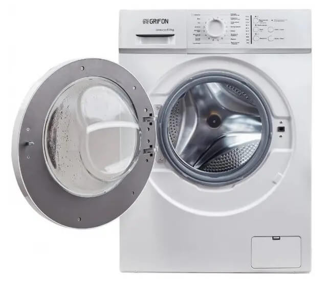 Пральна машина Grifon GWMS-6100 6 кг, 1000 об/хв, A++, підсилені підшипники та розбірний барабан, 85x59.5x44 см, біла - зображення 1