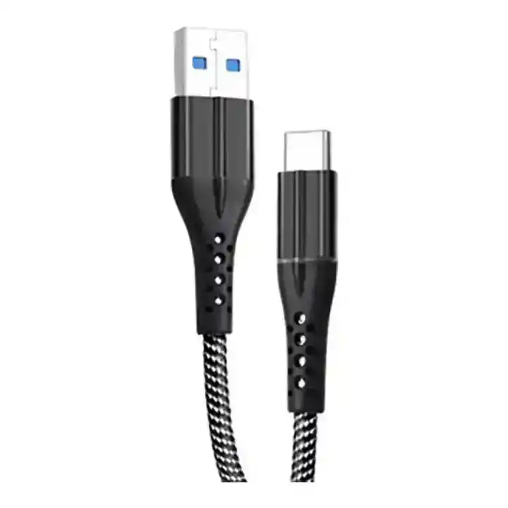 Кабель Type-C на USB 2.4 А, 1 м, Grunhelm GMC-02CLB тканинне обплетення - зображення 5