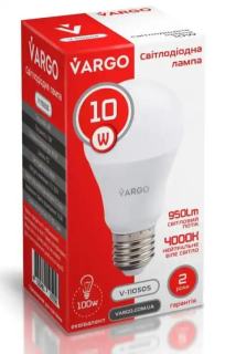 Фото товару LED лампа Vargo A60 10W 4000K E27 220V (V-110505)